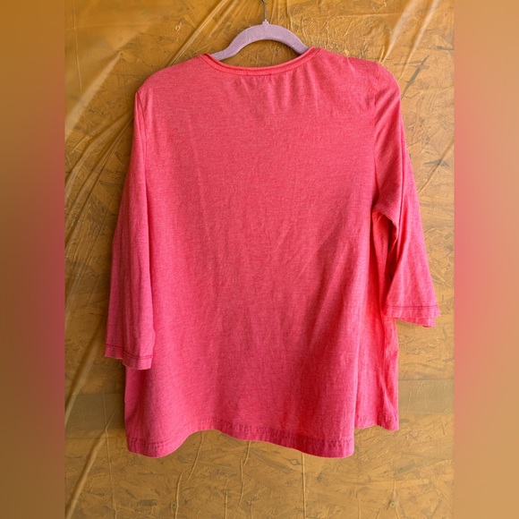 Johnny Was Coral Embroidered Floral 3/4 Sleeve Top Size Large - Picture 5 of 5